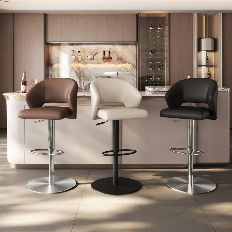 مريح الحد الأدنى بار البراز تصفيف الشعر لينة مع الظهر الحديثة بار البراز الجلود مصمم تابوريتي ألتو الأثاث العصري