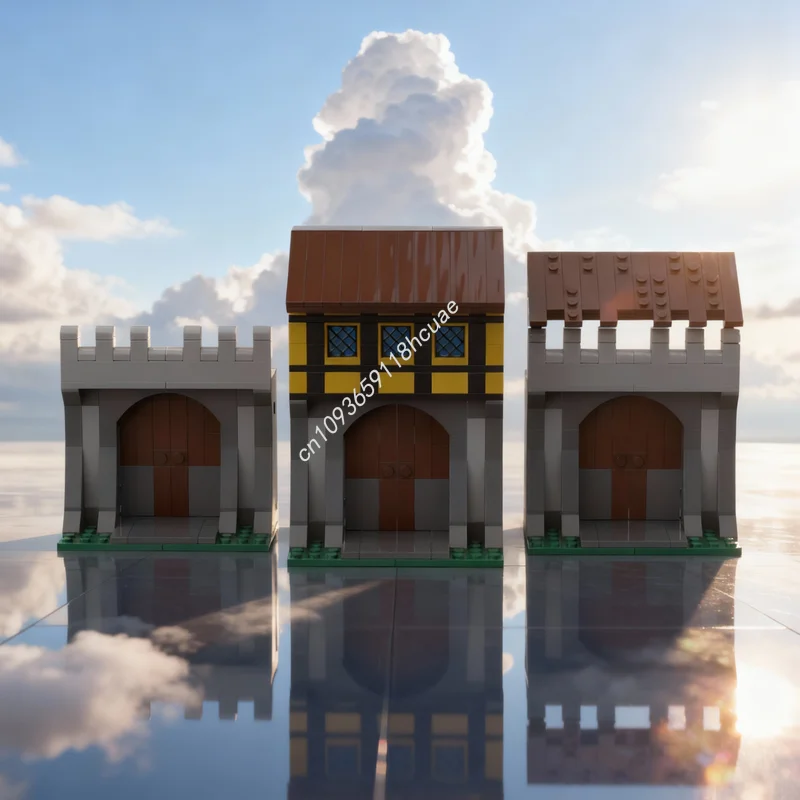 423 個 MOC モジュラー街並み中世の城モデルビルディングクリスマスギフトブロック建設組み立ておもちゃ DIY クリエイティブアイデア