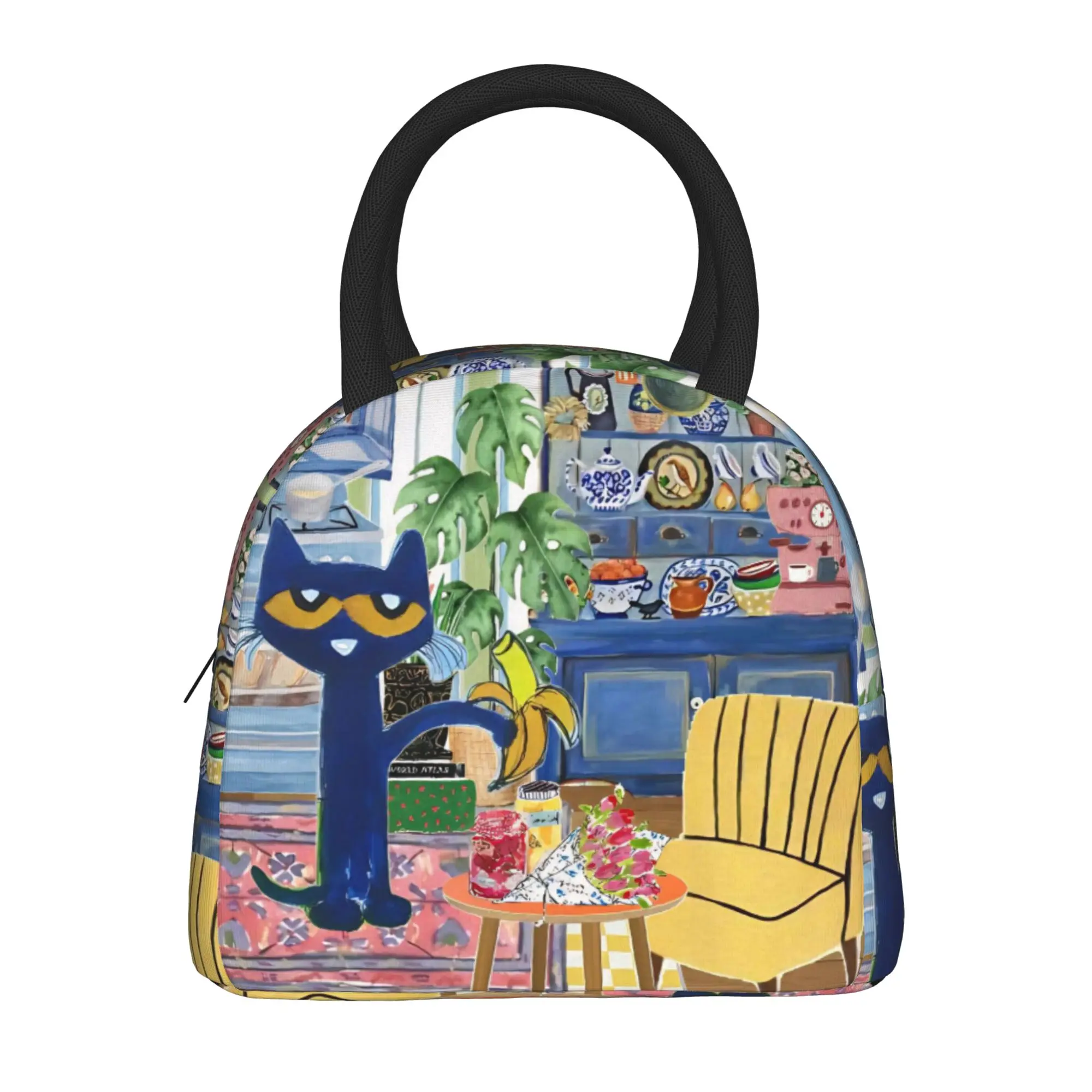 Pete Cartoon Comic Cats Insulated Lunch Bag for Men Women Storage Food Box Portable Thermal Cooler Lunch Boxes For Picnic