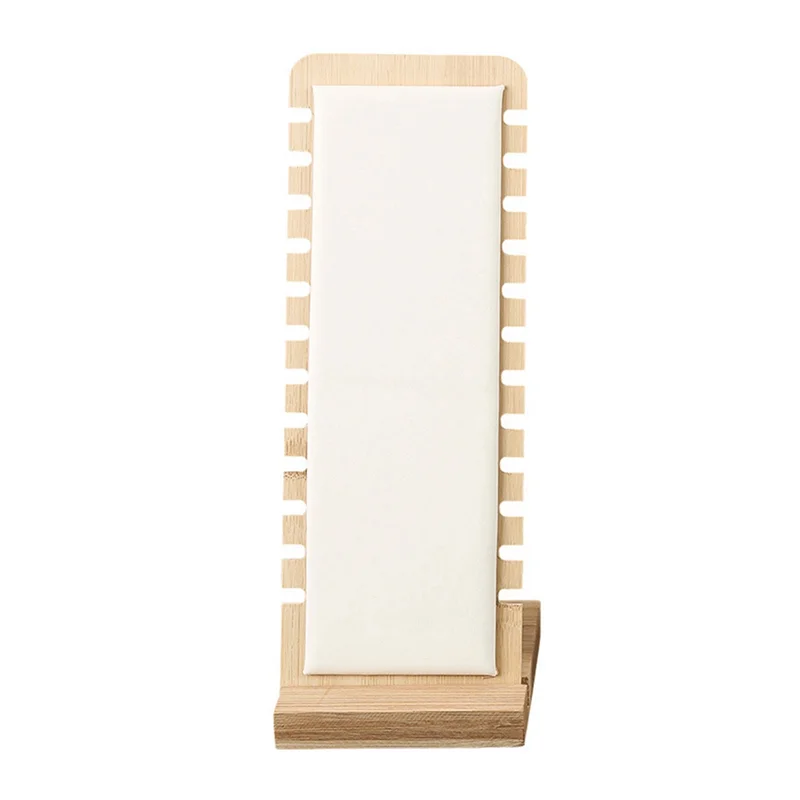 

Small Size Bamboo Leather Soft Mat Multiple Necklace Display Stand Necklace Bracelets Chains Organizer Holder for Home B