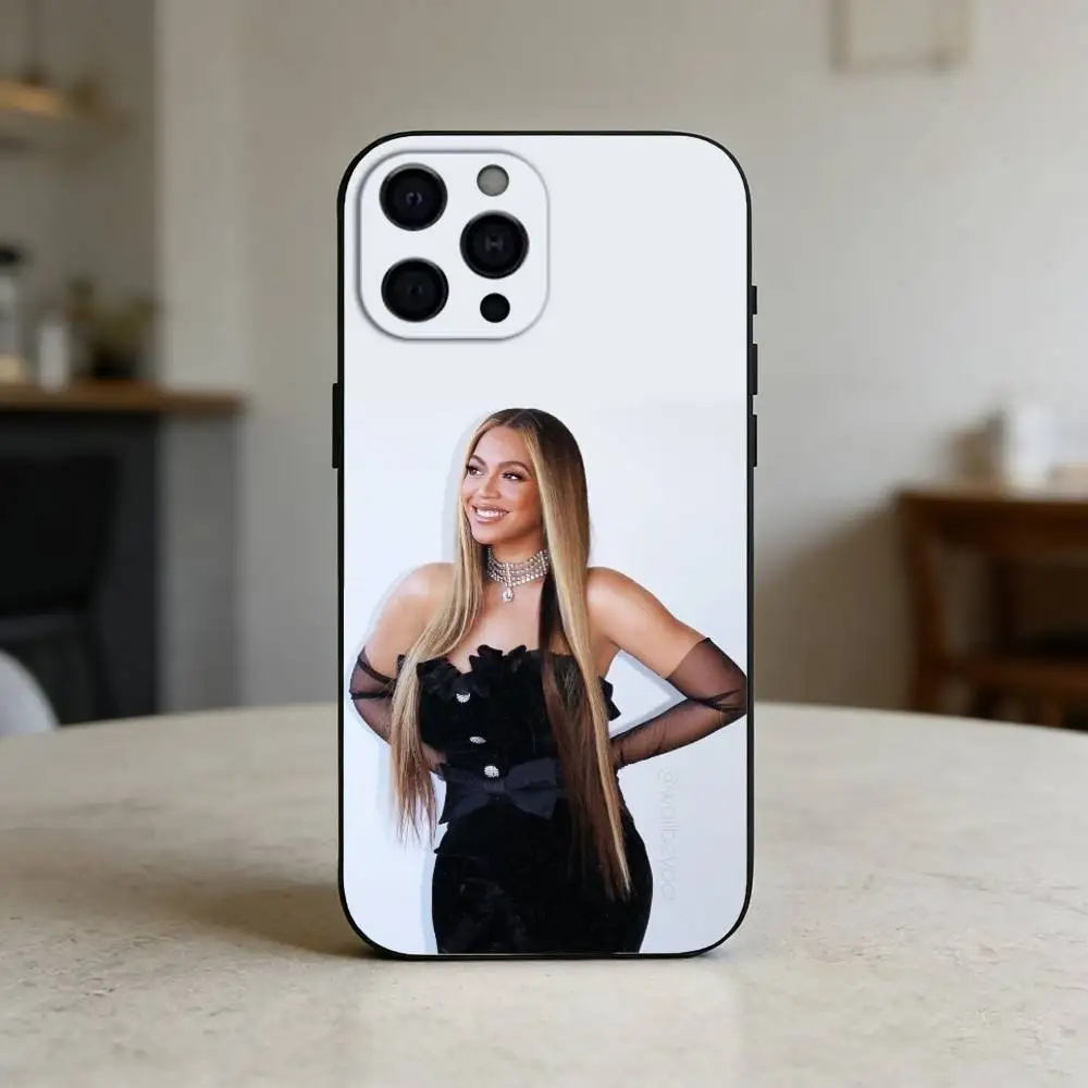 B-Beyonce Cowboy Phone Case For iPhone 17,16,15,14,13,12,11 Plus,Pro Max,SE4Soft Silicone Black Cover