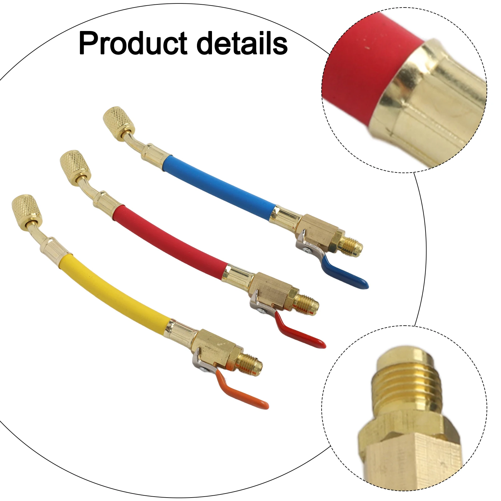 7Pcs Air Conditioning Compact Ball Valve Set 5/16 Inch Female to 1/4 Inch Male Flare for R134A R410A R22 R12 Compatibility