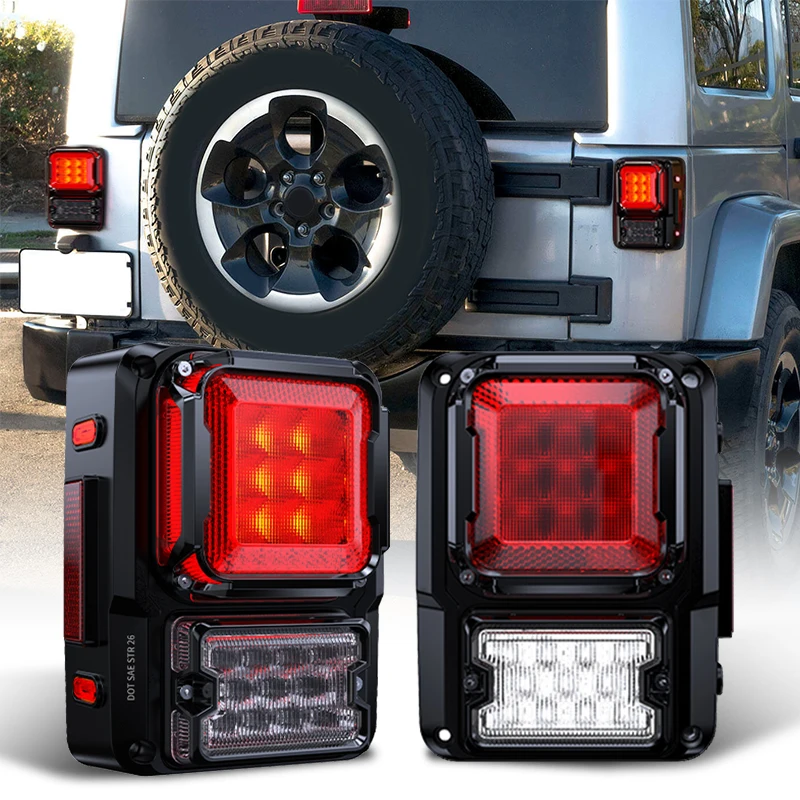New Design Car Light Assembly LED Tail Lamp Rear Brake Reverse Lamps with DRL Turn Signal Light For Jeep Wrangler JK 2007-2017