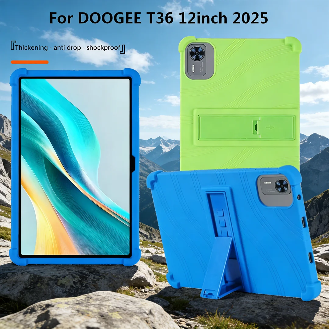 

Чехол для планшета DOOGEE Tab T36 12 дюймов, детский, из мягкого силикона, ударопрочный, с регулируемой подставкой