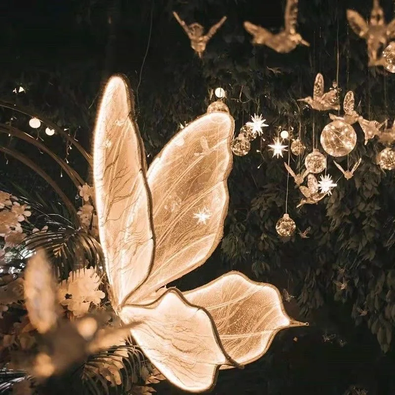 Wedding Decor Butterfly Floor Lamps LED Bedroom Bedside Lace Romantic Creative Road Lead Party Stage Atmosphere Standing Lights