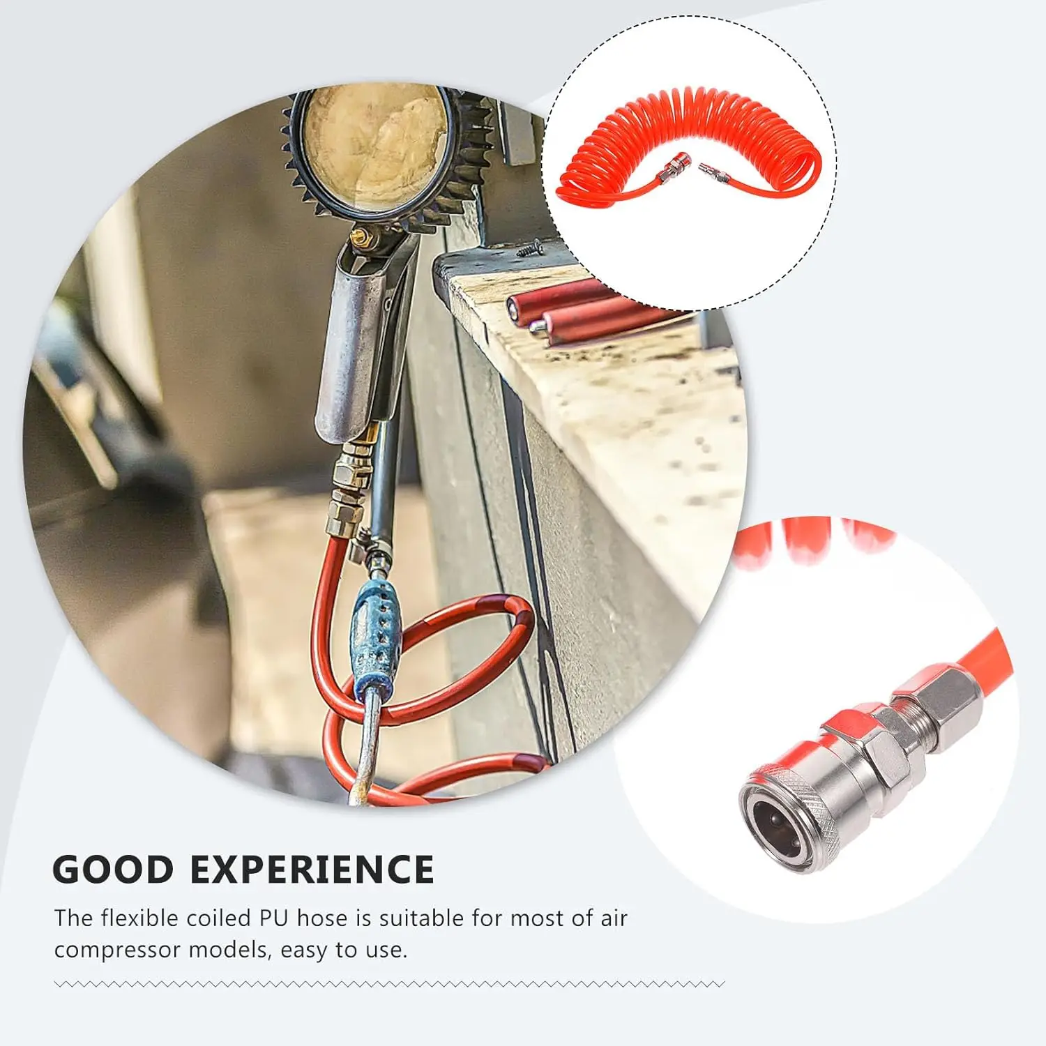 Pneumatic Tools Hose Air Pneumatic Hose Spiral Pipe Air Compressor Hose Long Pneumatic  Hose Air Compressors Outer Diameter view 2