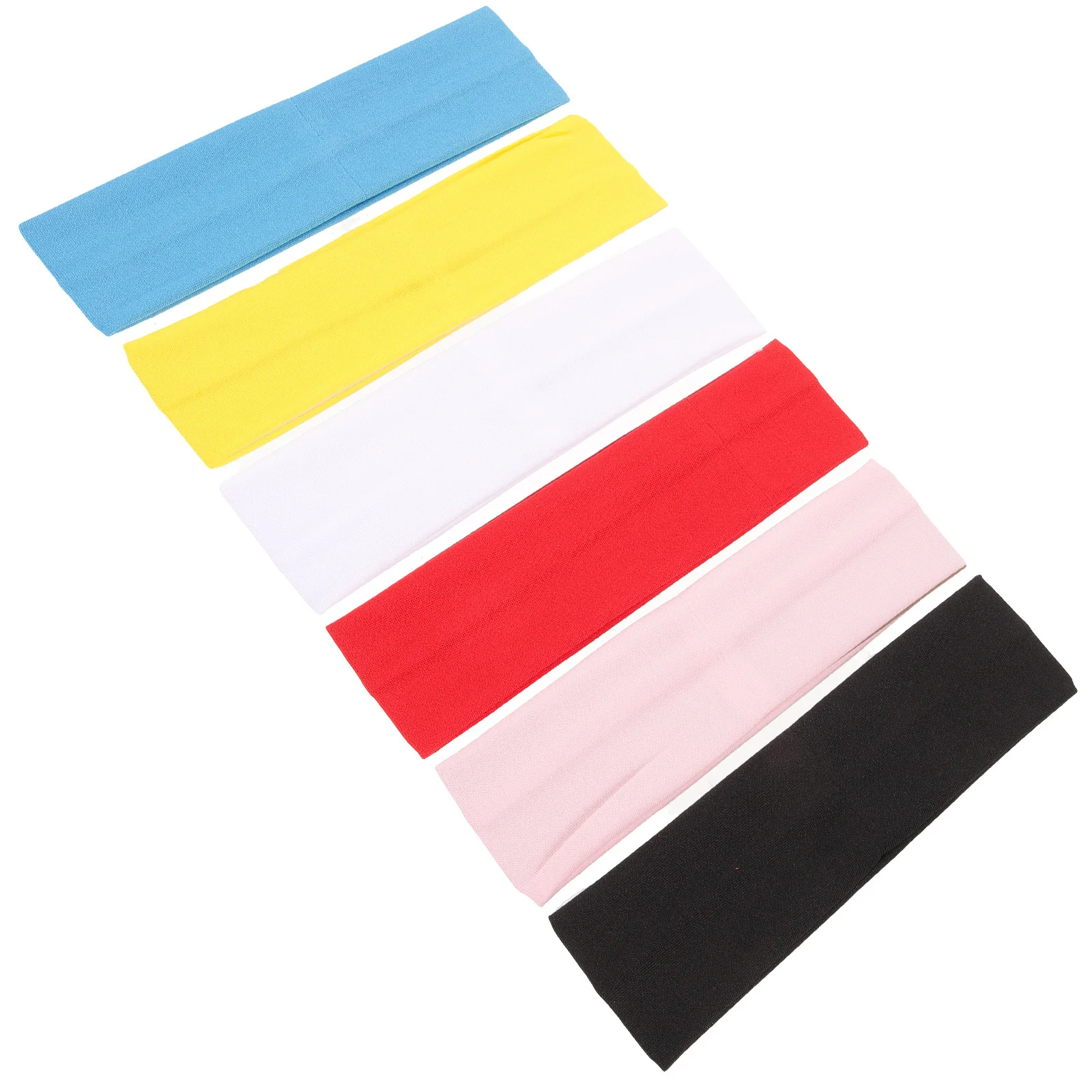 

6Pcs Polyester Fiber Sports Headbands Elastic Absorbent Breathable Sweat Wiping Band for Fitness Yoga Running Workout Wear