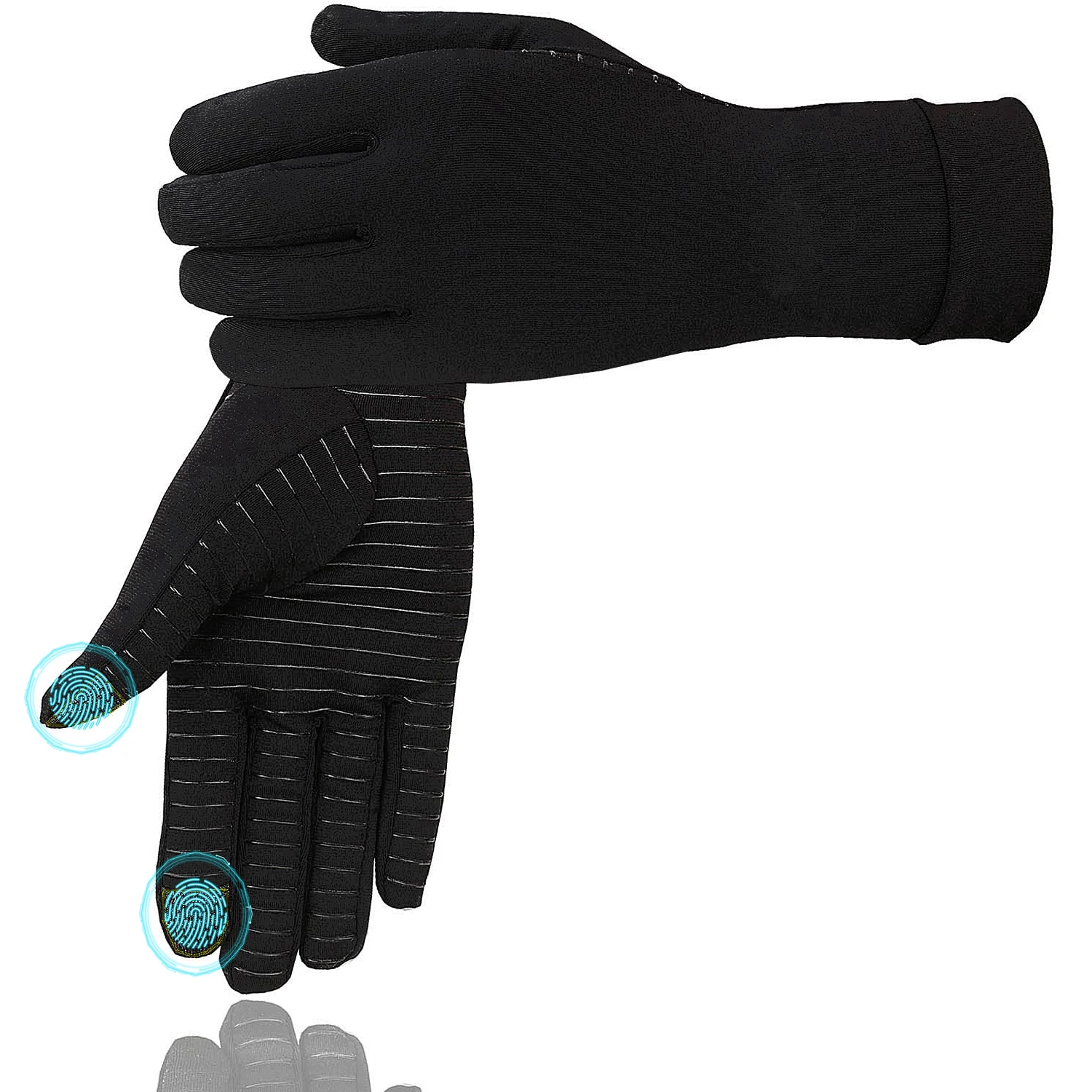Knit Glove Touch Screen - Arthritis Compression Gloves, Copper Touch Screen