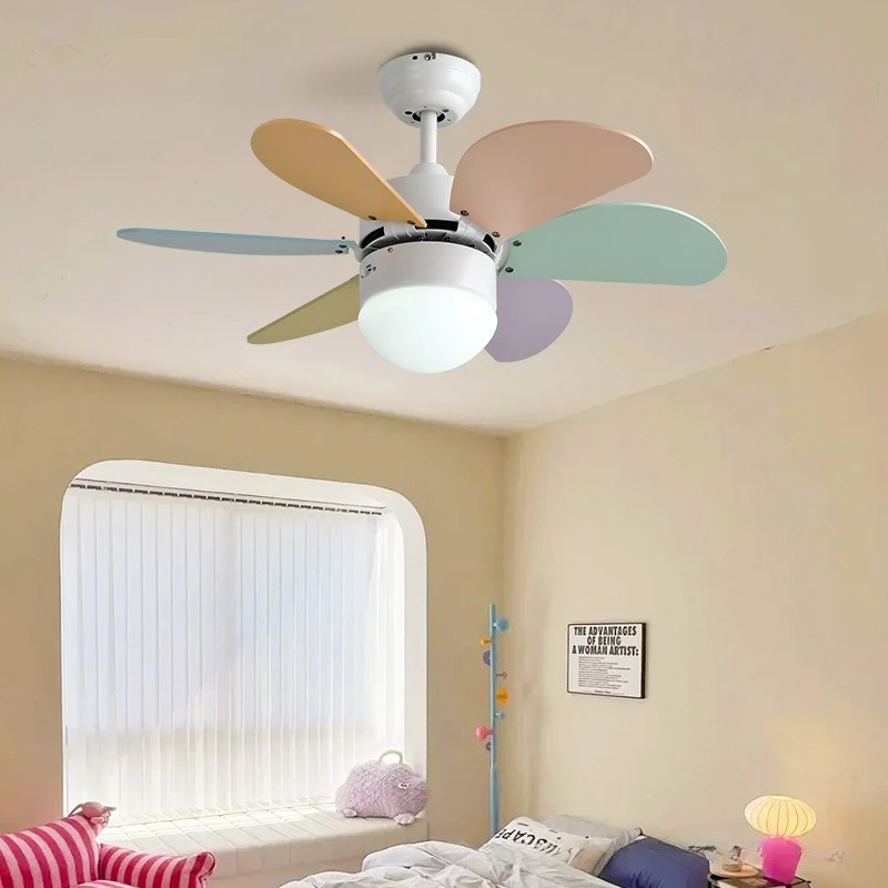 High Power Quiet Industrial Ceiling Fan for Kids Bedroom Modern Minimalist All-in-One Full Spectrum Light And Fan Combo