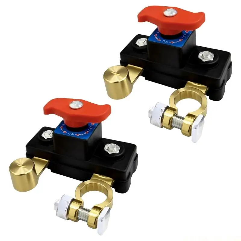 J0MA Pack Of 2 High Conductivity Battery Disconnect Switches set for 12V Trucks with Plastic Insulation & Copper Contacts