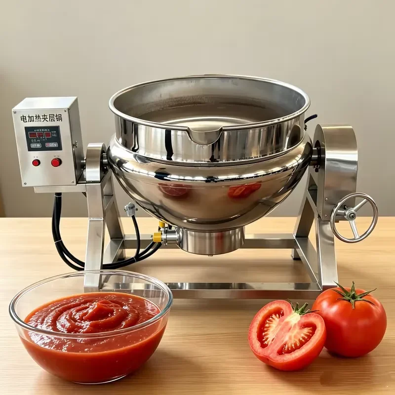 Commercial Stainless Steel Tilting Steam Kettle Industrial Electric Soup Cooker for Meat Vegetable Rice Porridge Large
