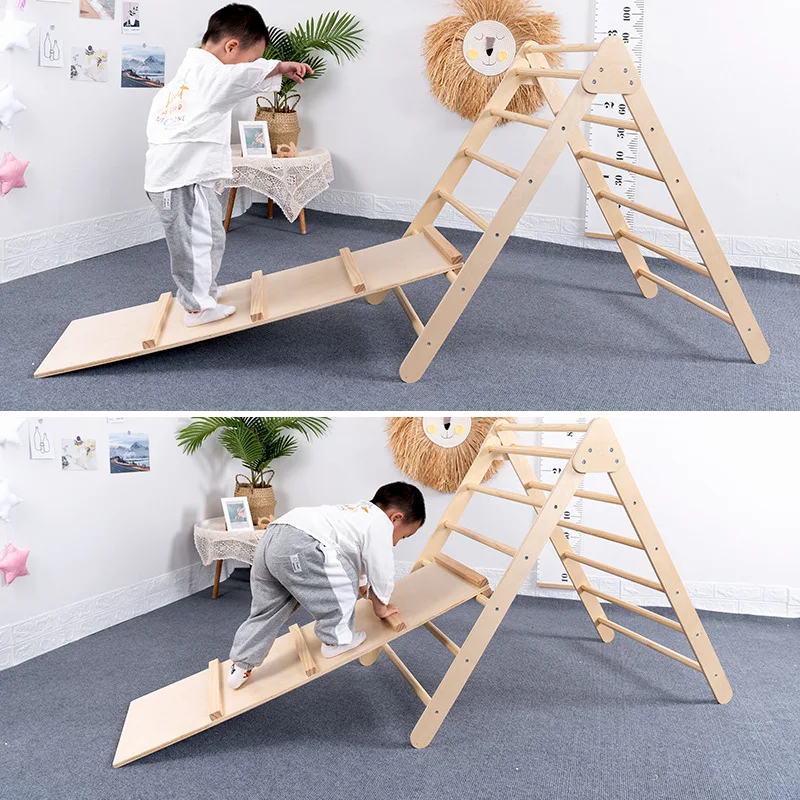 

Wooden A-shaped Climbing Frame Indoor Sports Training Equipment Combination Folding Xiaowoniu
