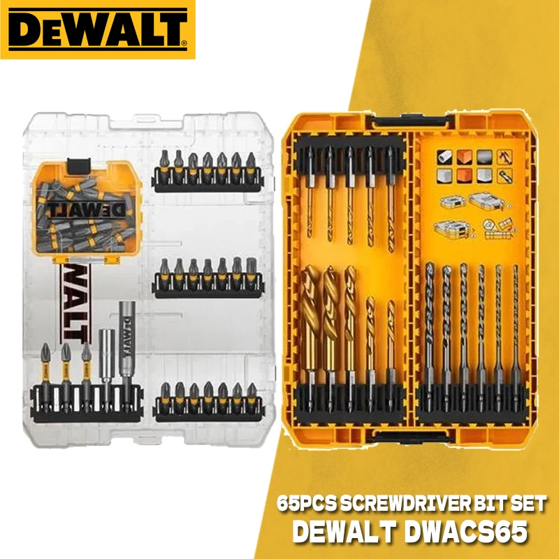 

DEWALT 65PCS Drill Driver Bits Accessories Set With Tough Medium Case Power Tool Accessories DWACS65