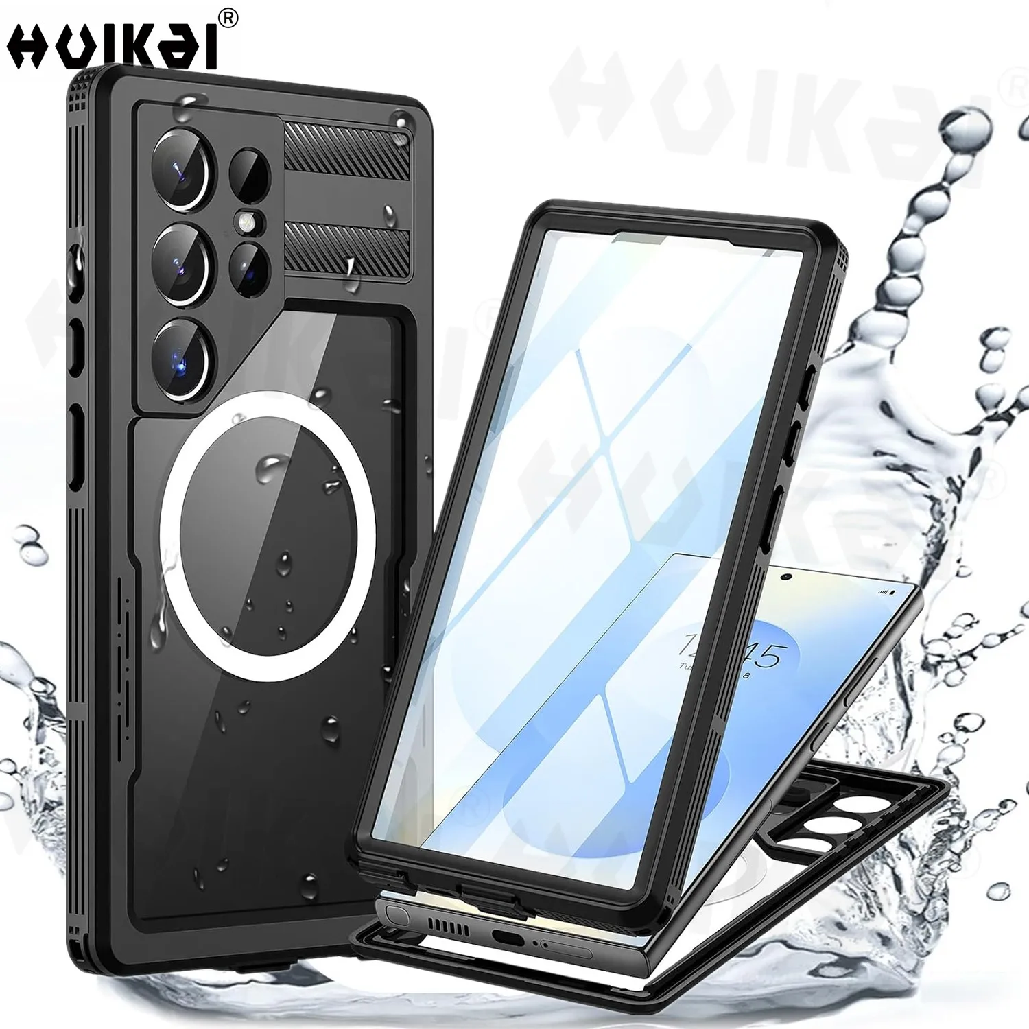 

Чехол для Samsung Galaxy S26 Ultra S25 Plus S24 S23, водонепроницаемый, с поддержкой MagSafe, защита от снега, пыли и ударов, 360 градусов ° Подводный чехол с сертификацией IP68