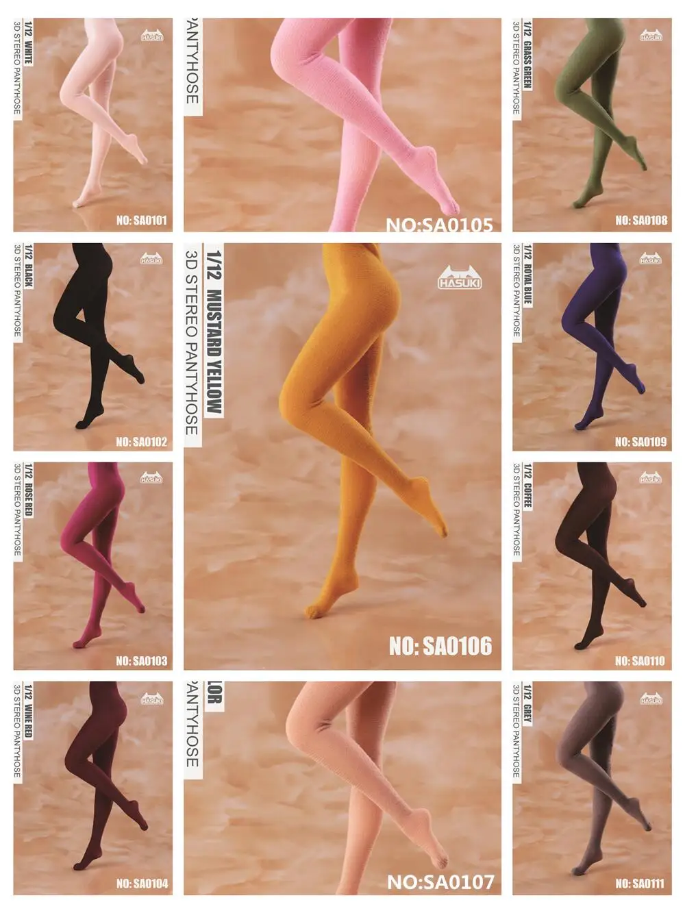 

1/12 Scale Female Soldier SA01 Hand-Made Dress Pantyhose Seamless Tube Model 12Inche Action Figure Body Doll