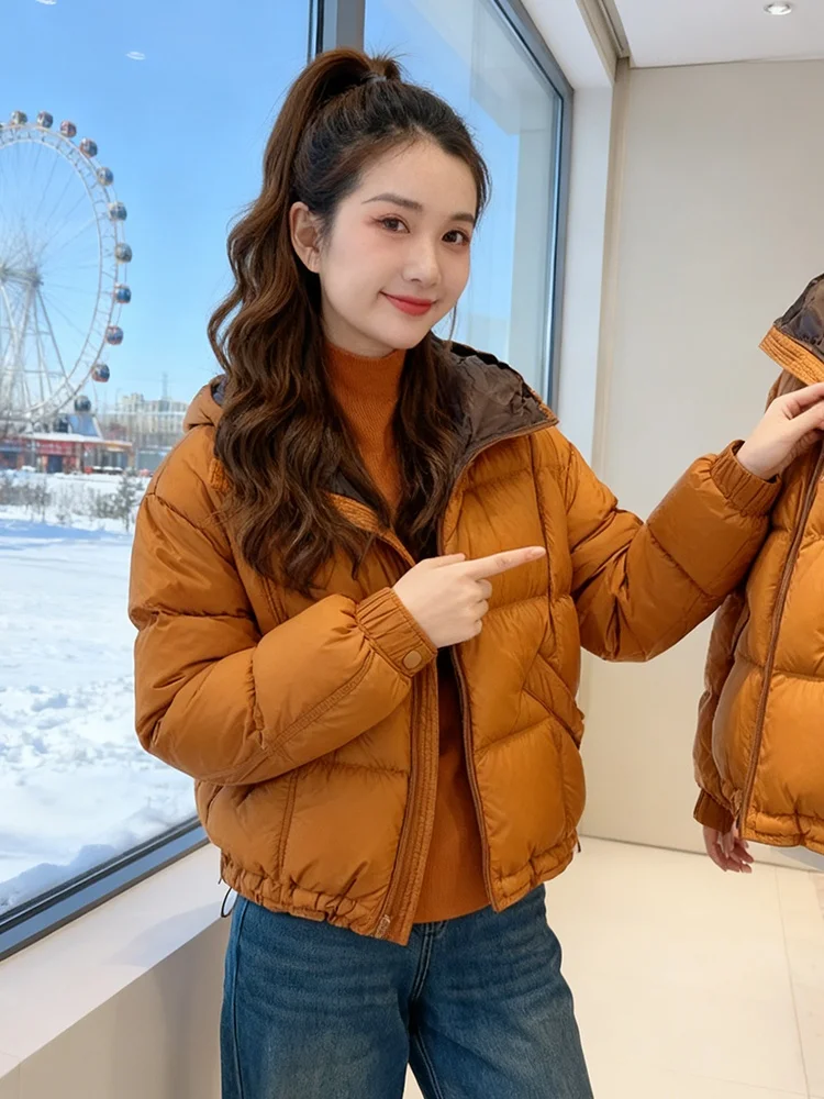 

Новая женская зимняя теплая универсальная хлопковая куртка в корейском стиле, свободного кроя, с длинными рукавами, на молнии