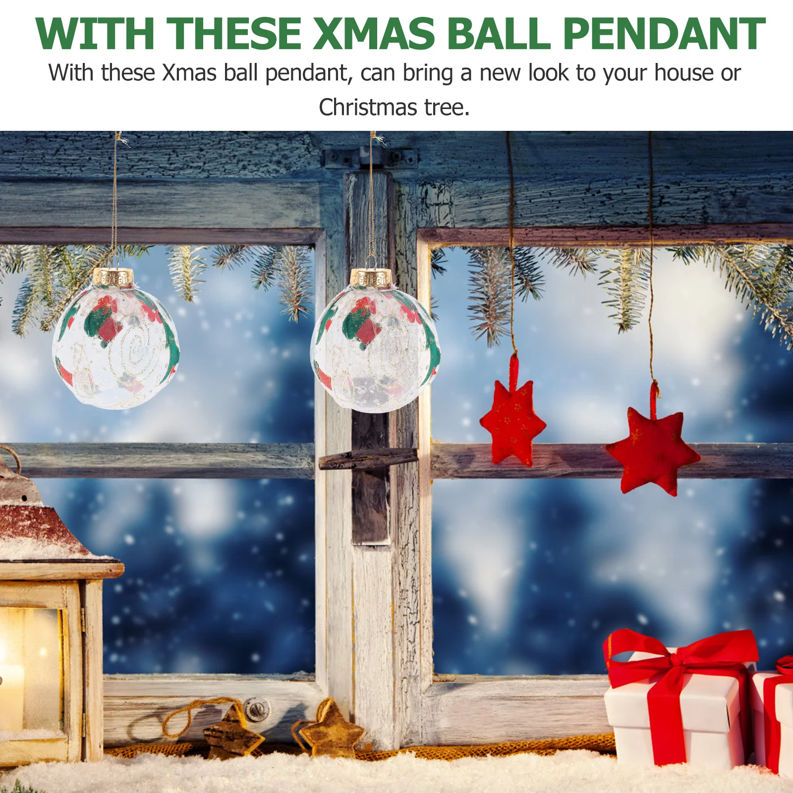 

6 Pcs Christmas Ball Ornaments Hanging Decoration Balls Tree Pendant Decorative