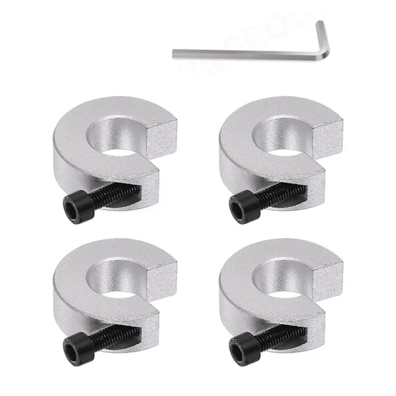 AT19-Linear Rail Limit Fixing Rings, 4Pcs 12Mm SBR12 Linear Rail Stop Collars Anti-Collision Block Stopper Fixing Rings