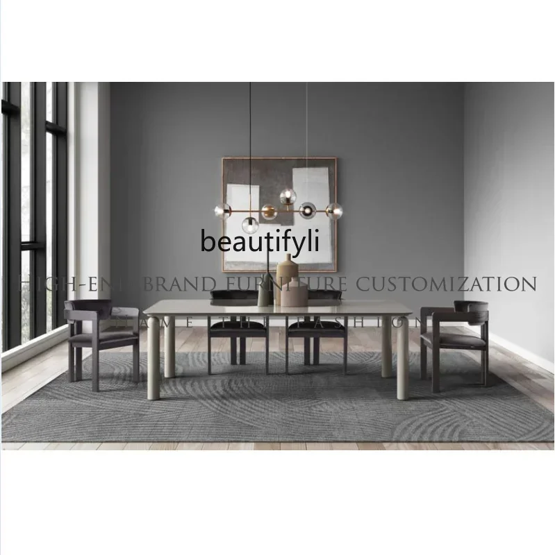 60.Italian minimalist glass, modern minimalist size apartment living room rectangular dining table