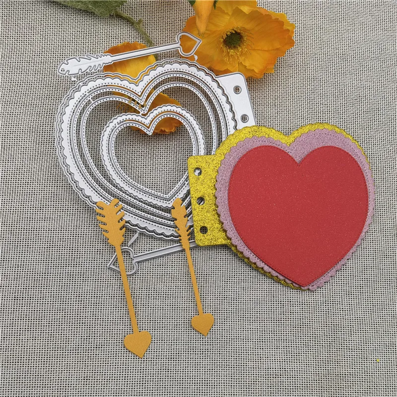 Heart Set Bookmark Frame Metal Cutting Dies Stencils For DIY Scrapbooking Decorative Embossing Handcraft Template