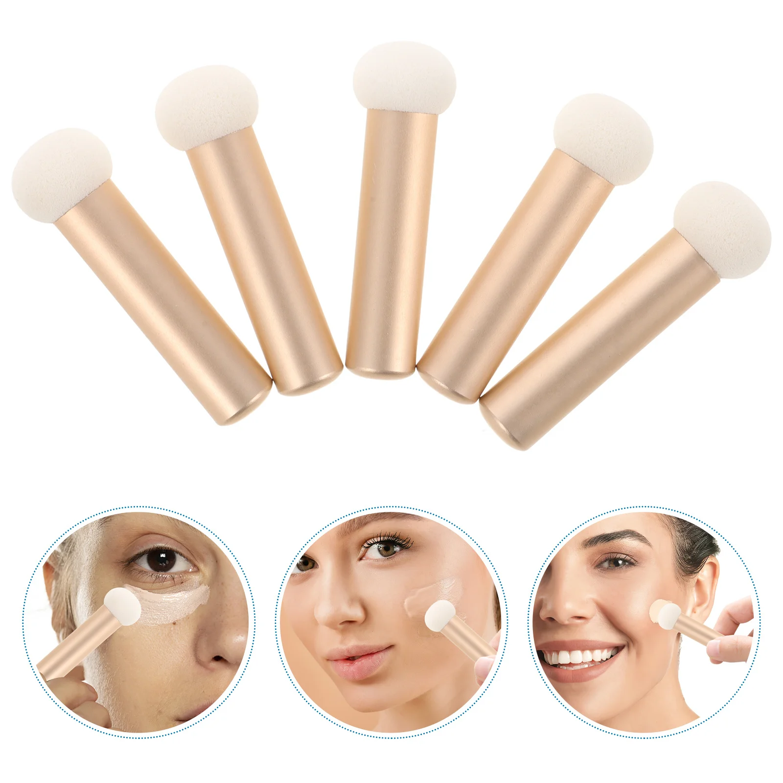 5 قطع من فرشاة خافي العيوب المحمولة، أداة مكياج ناعمة ومرنة لبودرة الأساس، فرشاة خافي عيوب البشرة تحت مكياج العين #5