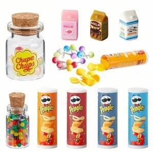 ドールハウスミニチュアフードチップボトルロリポップドールハウス装飾アクセサリーキッチンシーンのロリポップとロリポップ 12ベストセールス融解アイスクリームの彫刻-1