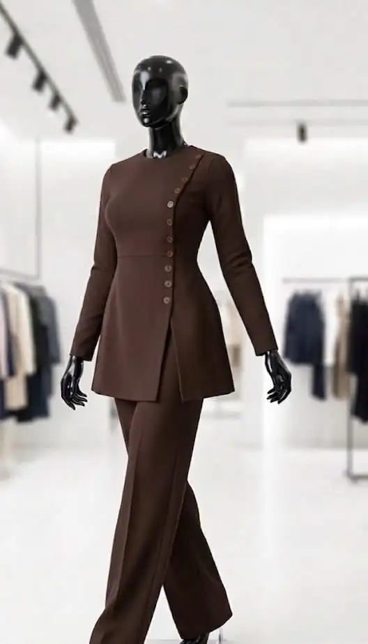 Dark Brown Women Suits Set 2 Piece Blazer+Pants Trousers Cotton  Formal Customized Office Lady Jacket Spring Wedding Prom Coat