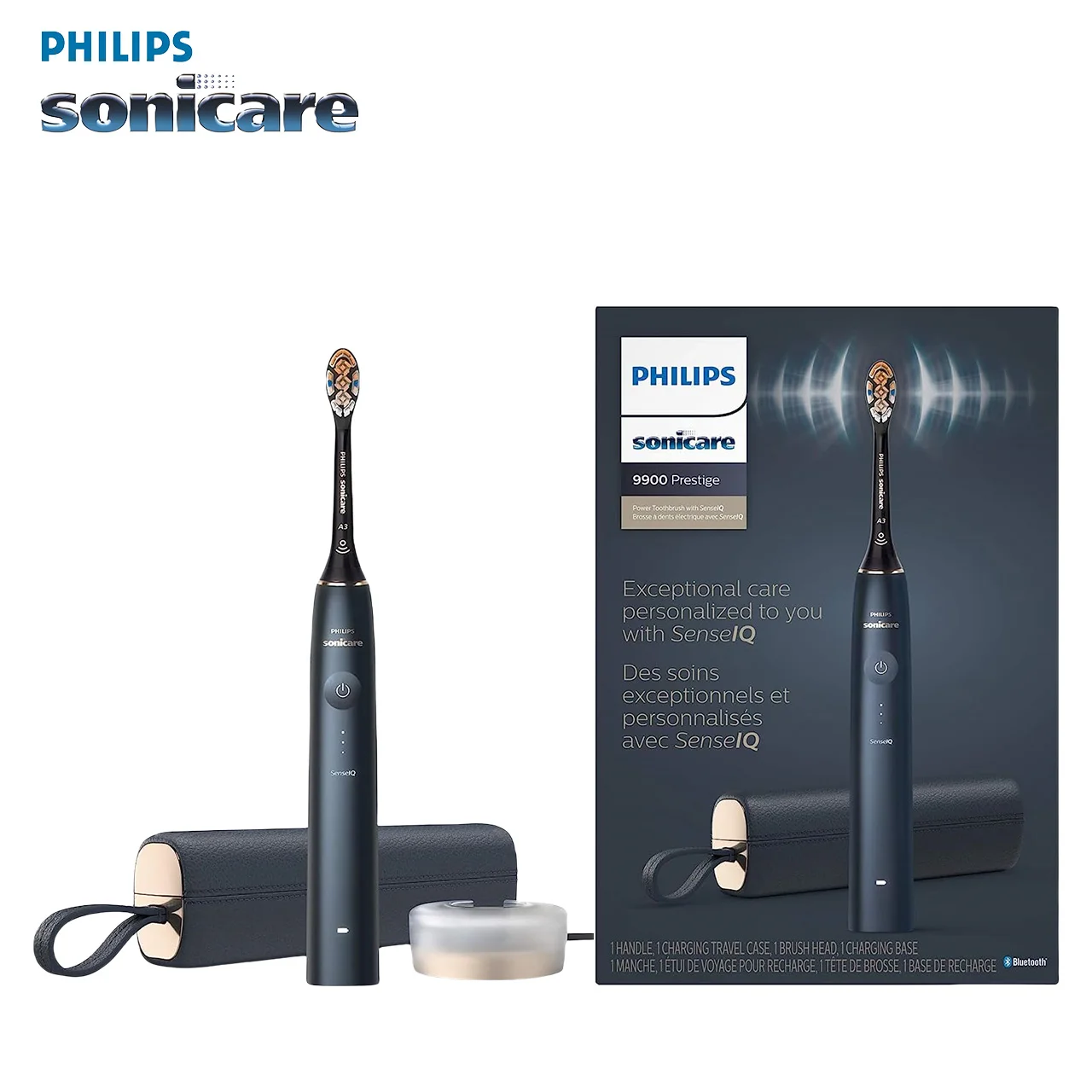 Philips Sonicare DiamondClean HX9996 electric toothbrush rechargeable  Philips Replacement Heads A3 Adult Navy