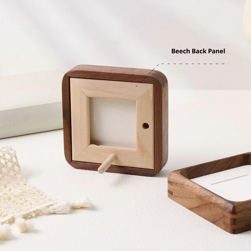 Mini 4-Inch Solid Black Walnut Picture Frame Elegant Wood Tabletop Decor, Stylish Display Frame for Photos Picture Frame