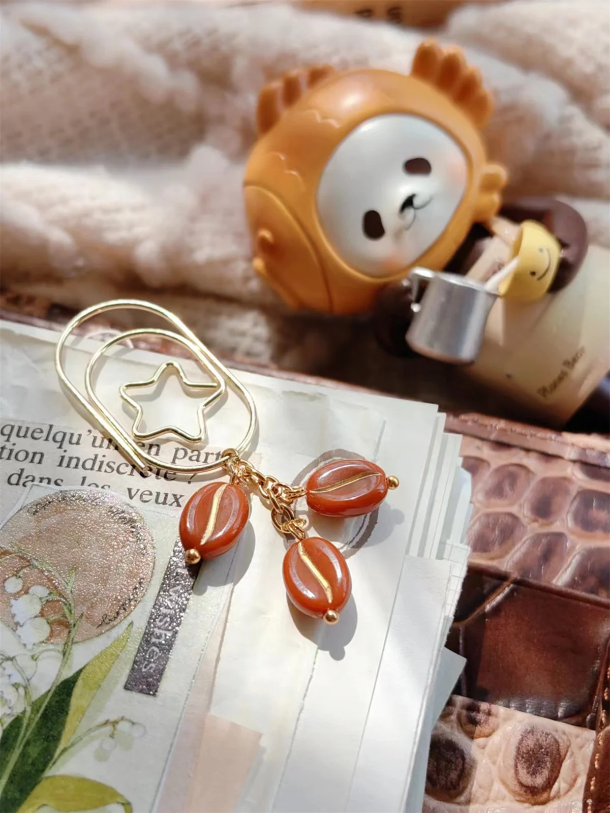 Vintage Coffee Bean Paper Clips Cute Bookmark Ins Style Book Decoration Notebook Planner Accessories