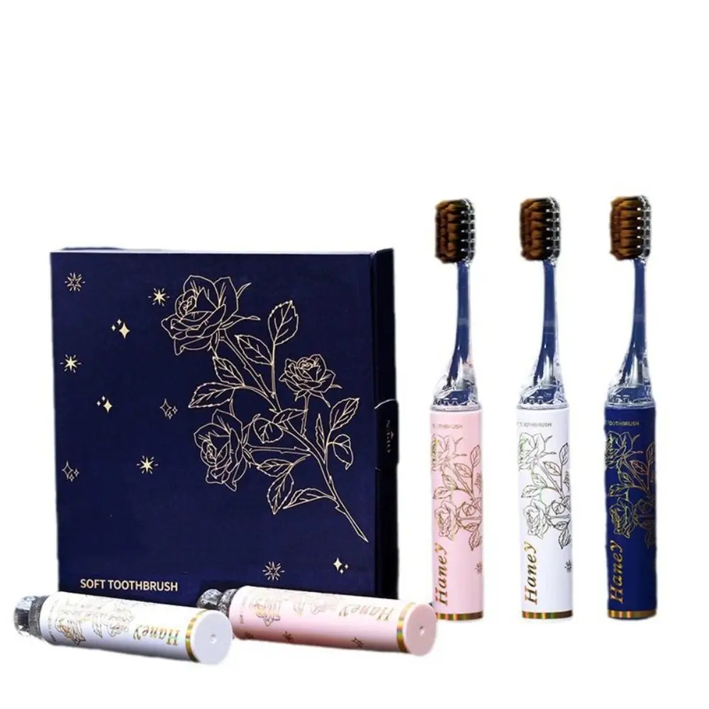 

3Pcs New Lipstick Shaped Toothbrush Detachable Ultra Soft Cleaning Teeth Portable Oral Care Travel