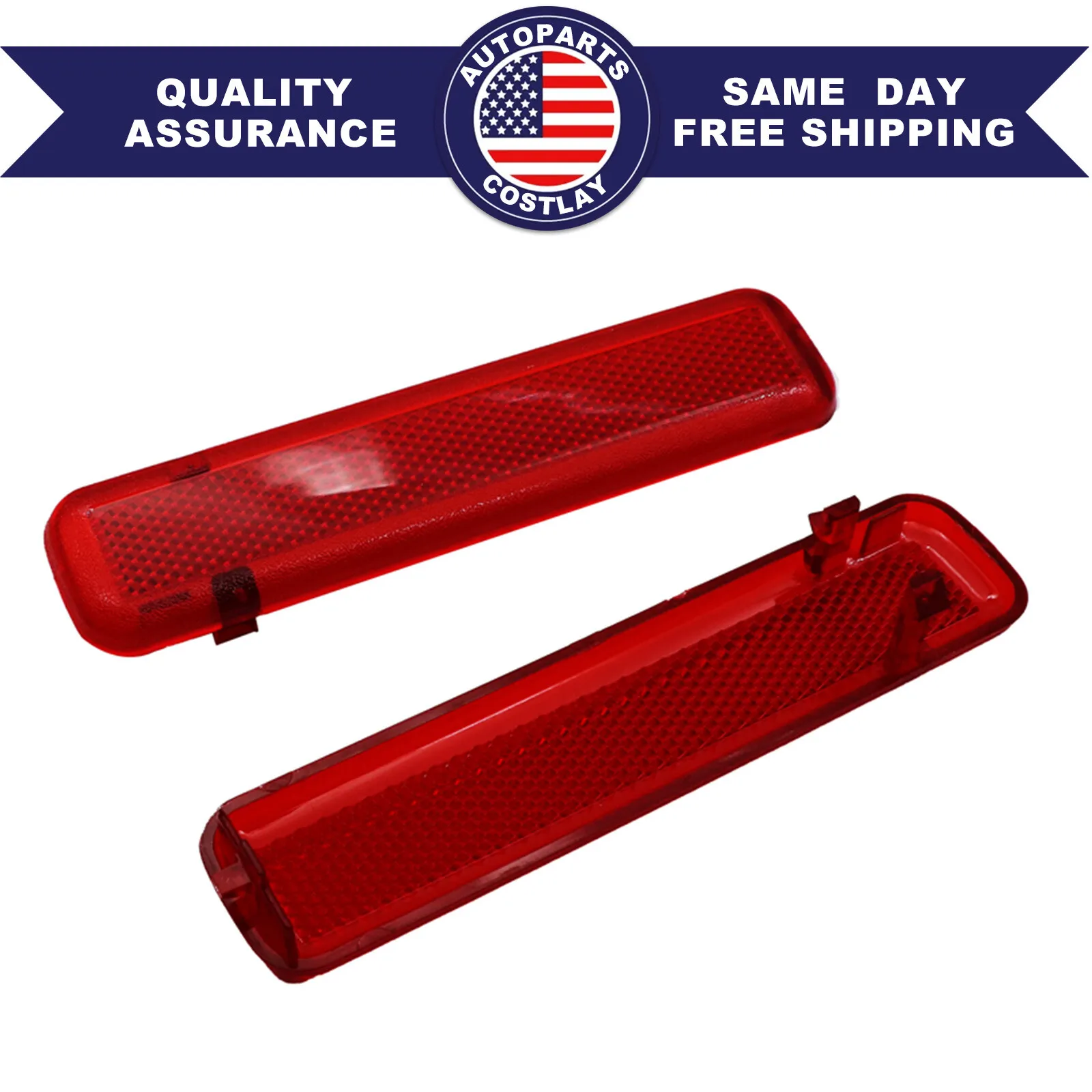 L&R Rear Inside Door Trim Reflector for Silverado Sierra Crew Cab Pickup