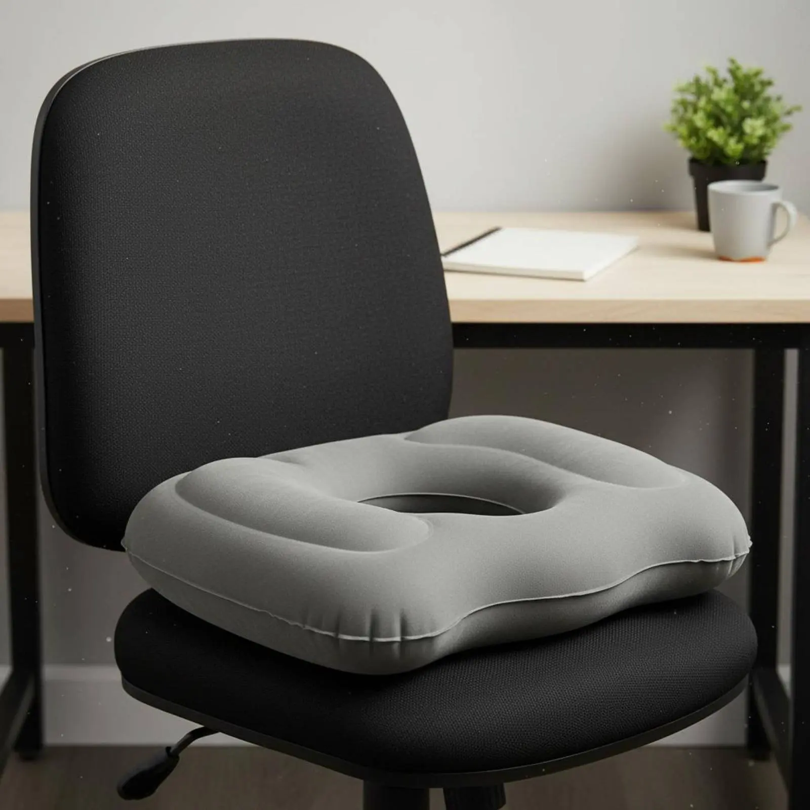 Hemorrhoid Seat Pad Adjustable Firmness Inflatable Donut Pad Pressure Relief Seat Pad Portable Posture-Supporting Circular