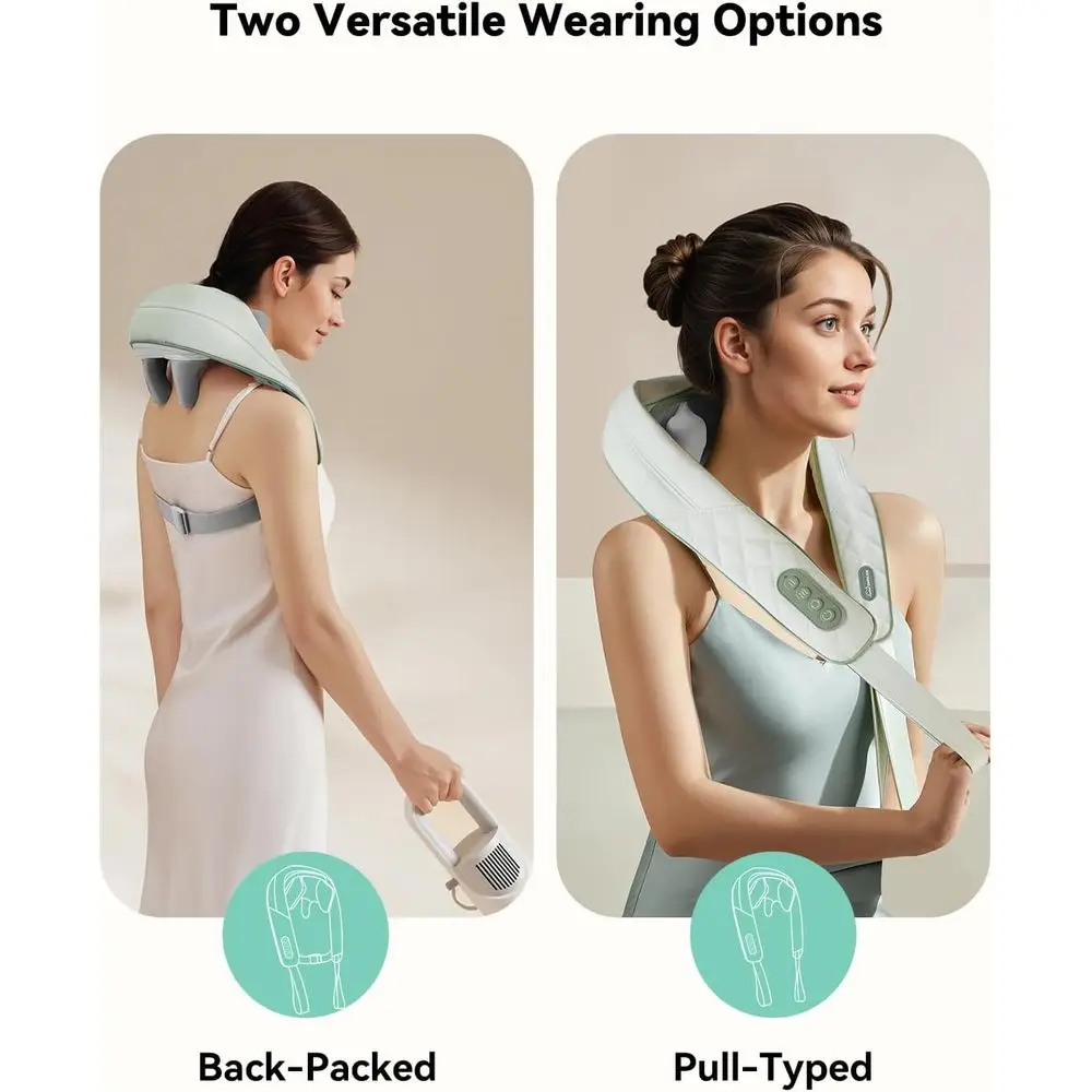 مدلك شياتسو للرقبة والكتف 4D معزز للحرارة لتخفيف الأنسجة العميقة، هدية مثالية للآباء