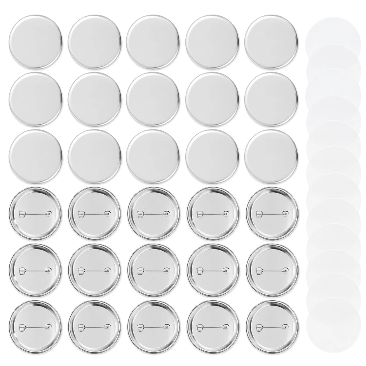 Premium 37mm Shiny Tinplate Badge Blanks – 5/10/20/50PCS Metal Pin Backs for DIY Badge Making, Party Gifts & Custom Designs TMZ
