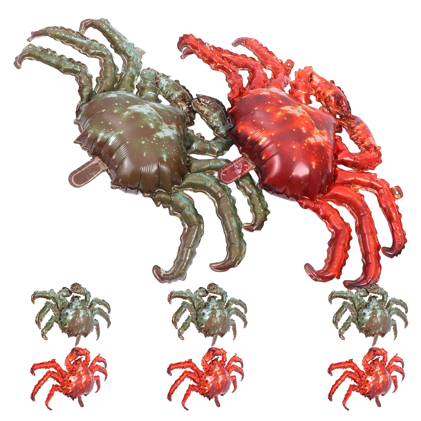 

8Pcs Aluminum Foil Crab Balloons Inflatable Party Props Cartoon Animal Decor for Festivals Crab Balloons Decorations