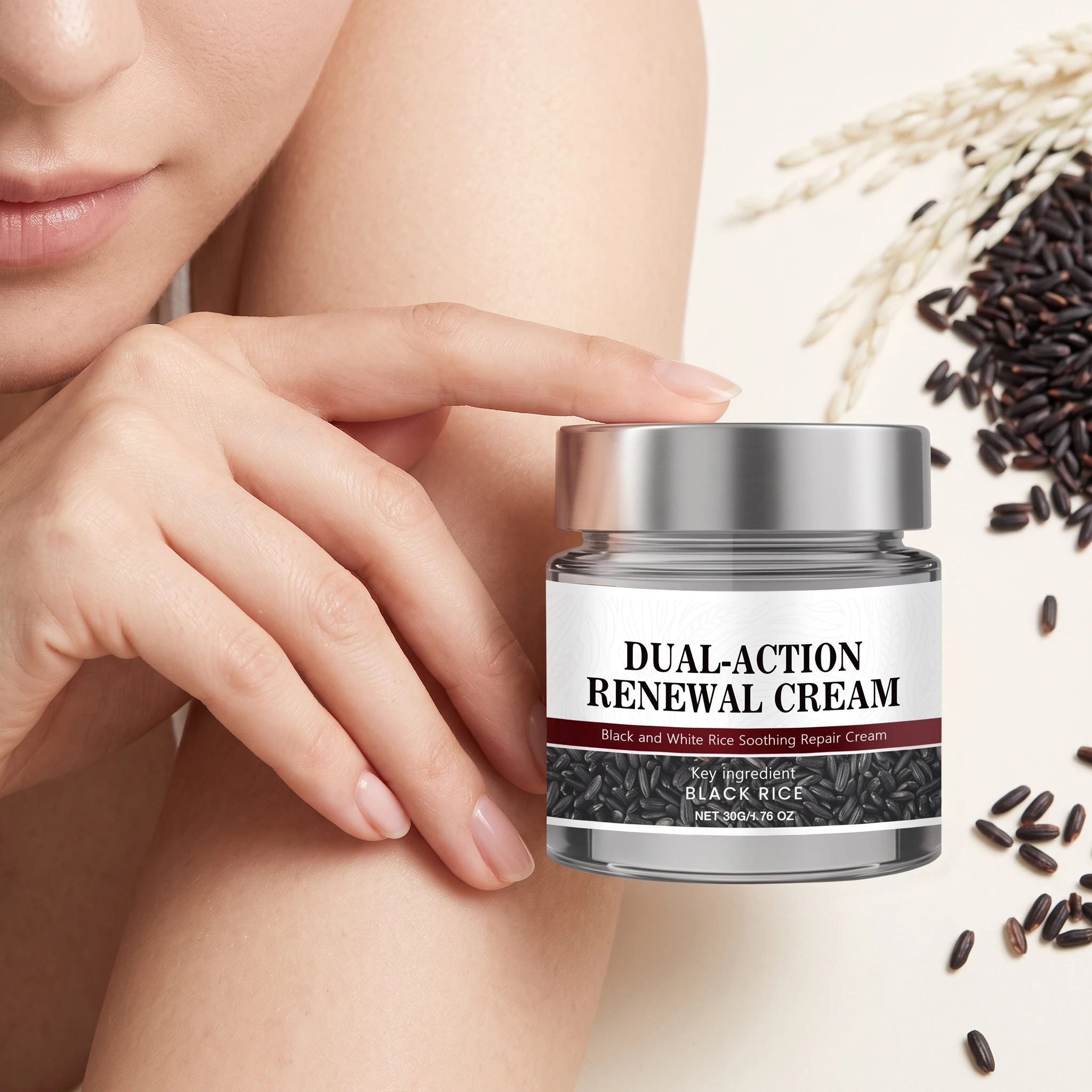 Black Rice Dual-Action Renewal Cream Deep Hydrating Brightening Remove Dead Skin Improve Rough Body Serum Cream Korean Skincare
