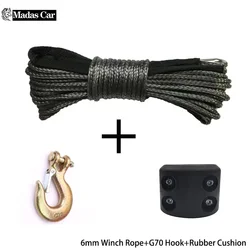 7700LBs Winch Line Cable Rope Winches Towing Hook Stopper Rubber for ATV SUV UTV Truck Offroad Accessories Winch Rope Tow Strap