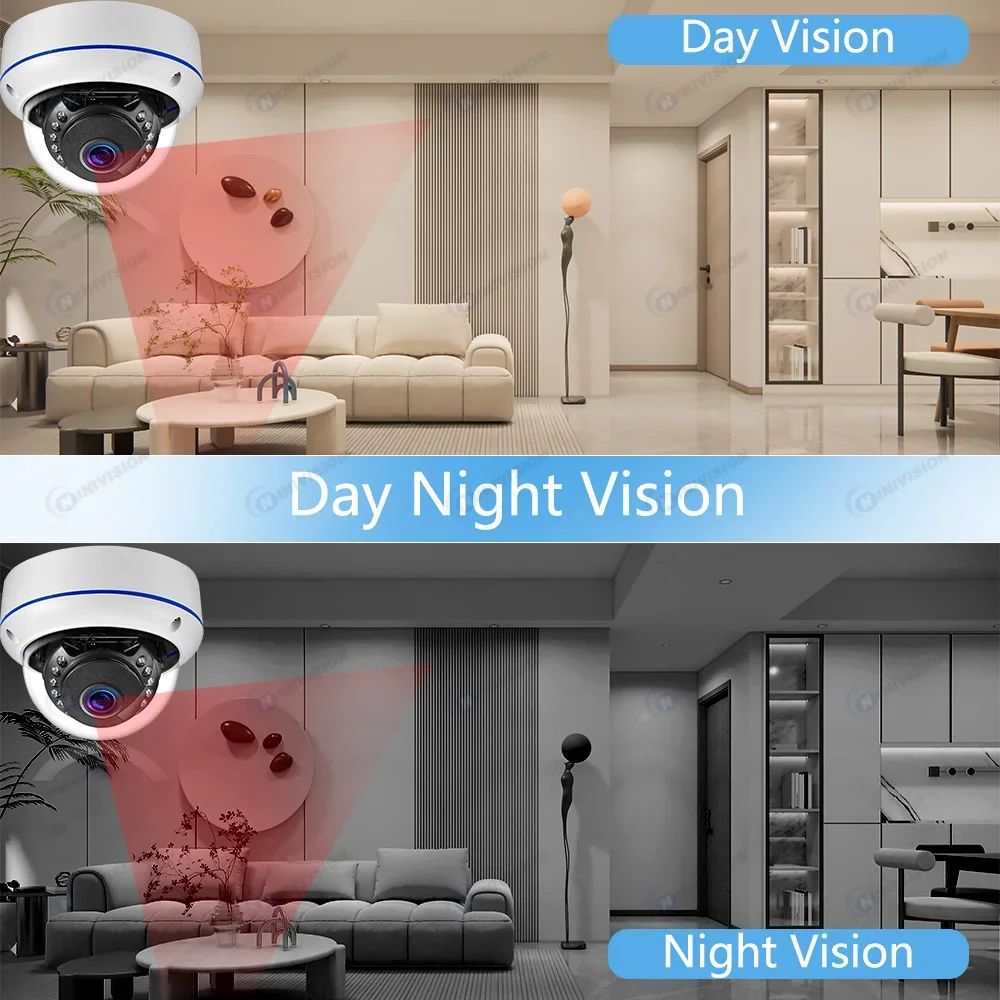 Samrt Life Ultra HD 6MP POE Camera Human Detect Dome Outdoor Audio IP Camera IR NightVision for TUYA POE NVR Surveillance System