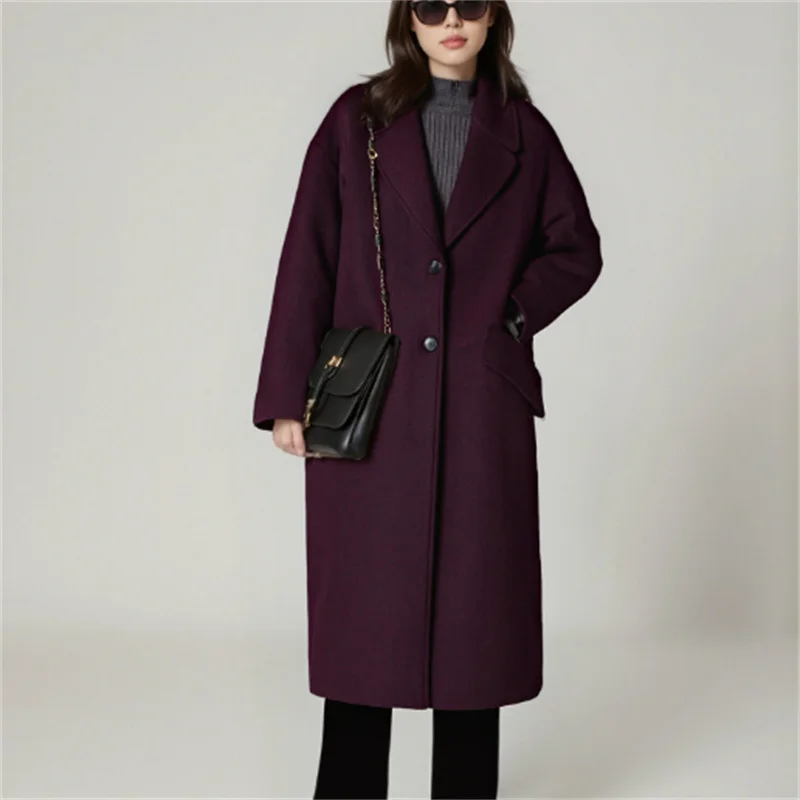 

Тенденции осенней моды 2025: сексуальное женское длинное пальто большого размера в европейском и американском стиле