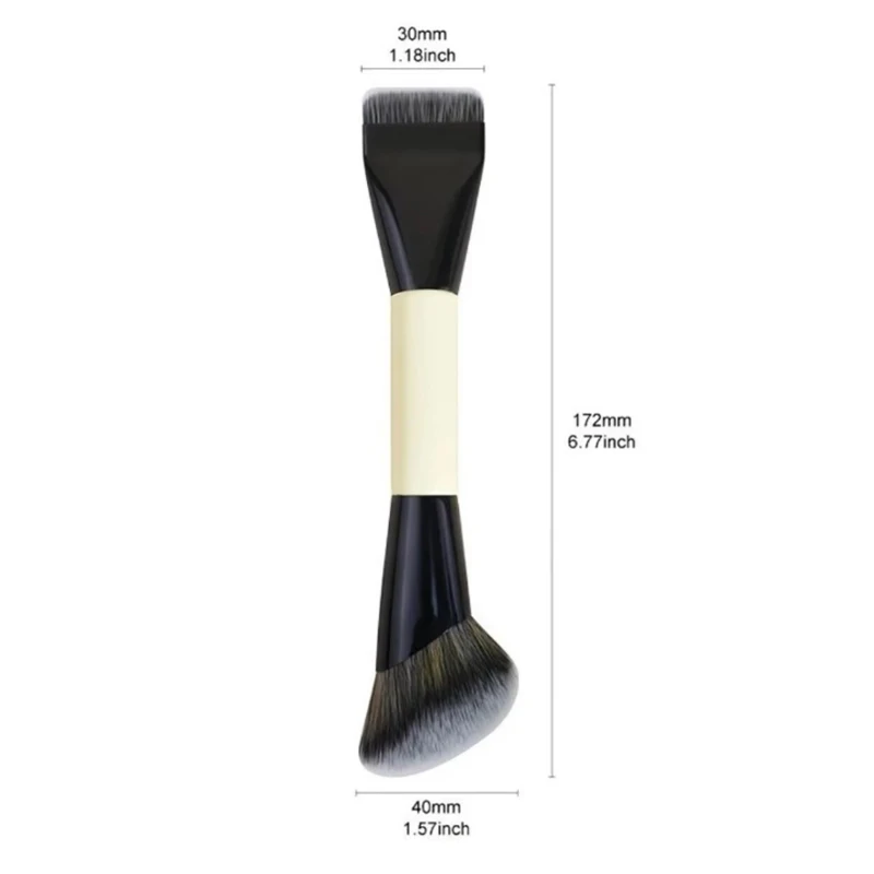 Dubbelzijdige zwarte make-upborstels Professionele multifunctionele foundation Blush Beeldhouwen vloeibare crèmepoeder cosmetische hulpmiddelen