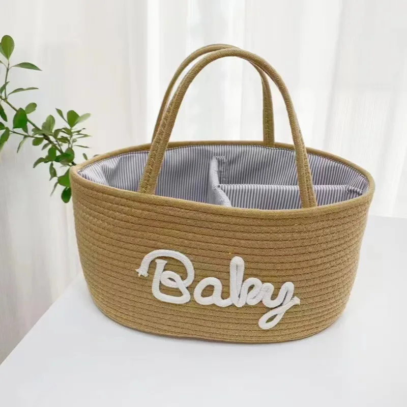 Multi functional travel portable mommy bag, cotton rope, hand-held diaper storage bag, baby diaper storage basket