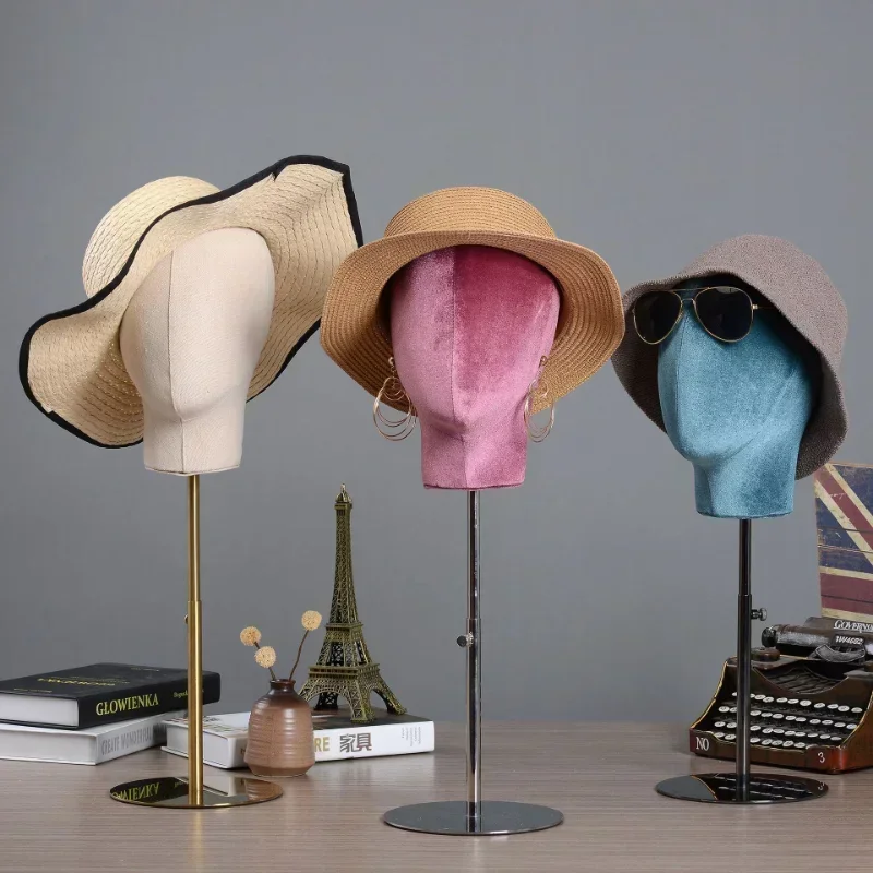 

Манекен-голова женская тканевая для демонстрации париков и головных уборов со стендом