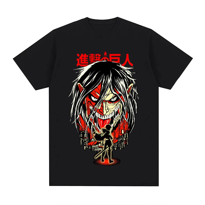 2023 New Japan Anime Attack On Titan T Shirt Men Cotton Unisex Tops EU Size Summer Unisex Clothes