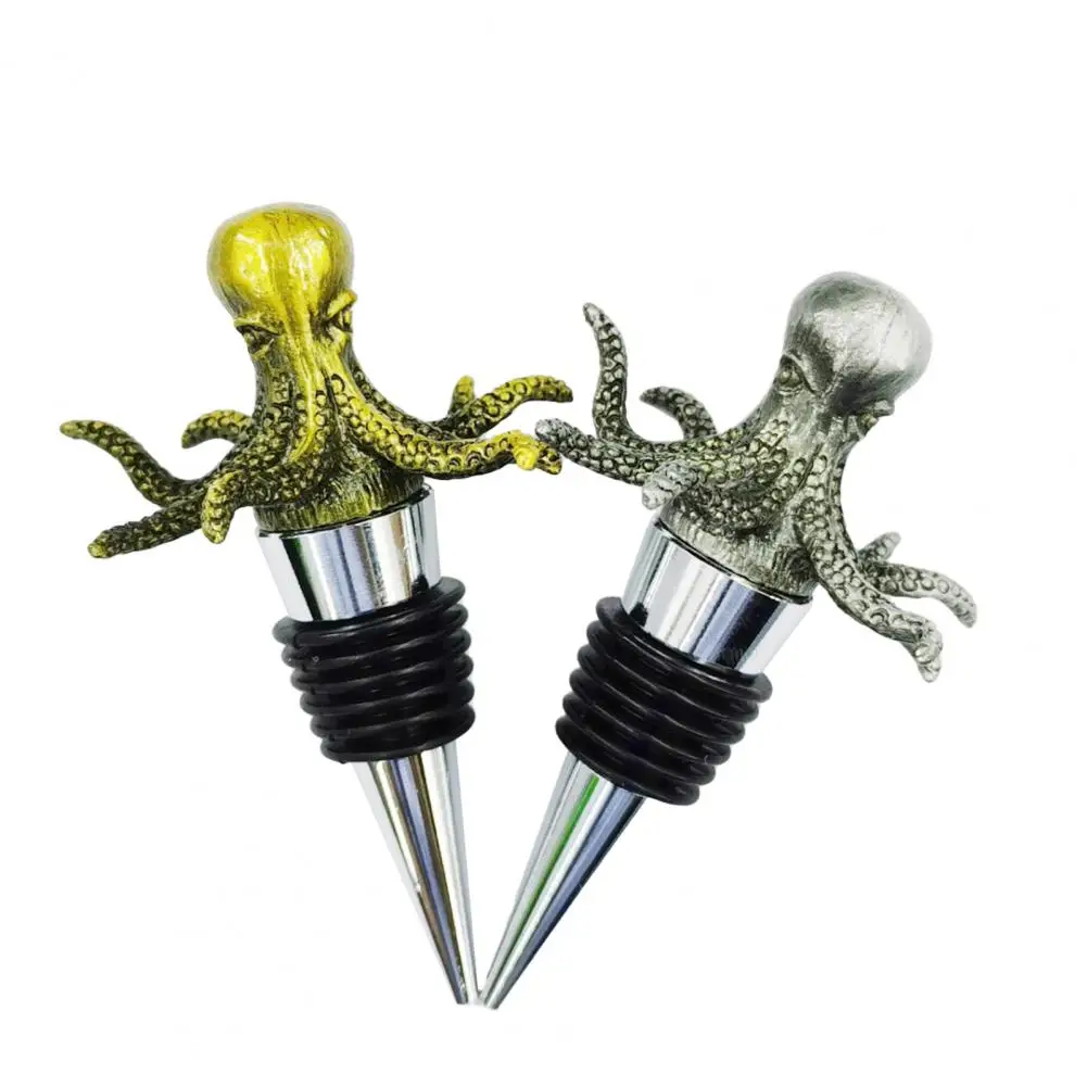 3D Octopus Wine Stopper Vacuum Seal Wine Bottle Cap Reusable Wine Bottle Stopper Airtight Leak Proof Bottle Topper Home Decor