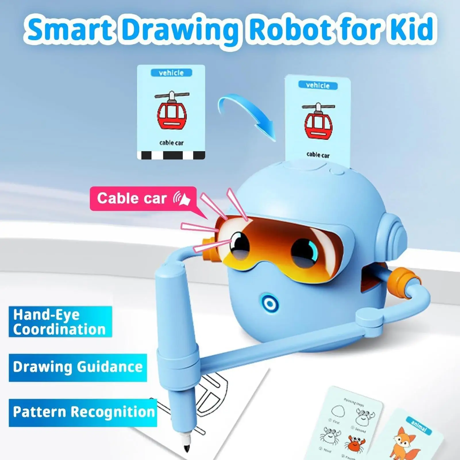 Roboter-Zeichenmaschine für Kinder, Malen, Lernen, pädagogisches Kreativitätsspielzeug mit 100-Karten, Kunsthandwerk, Spielzeug, Zeichenroboter