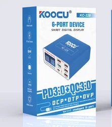 KOOCU KC-326  Smart 6-port Digital Display Lightning Charger USB Phone Charger