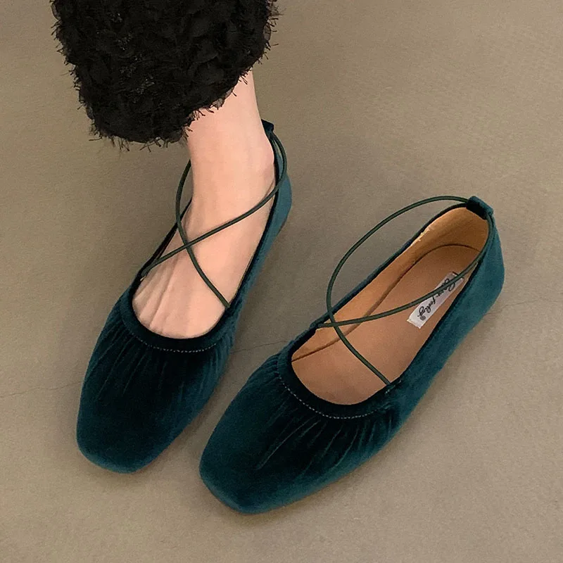 2024 Red Green Women Flats Brand New Low Heel Ballet Round Toe Shallow Shoe Slip On Loafer Round Toe Ballet Flat Shoes zapatos