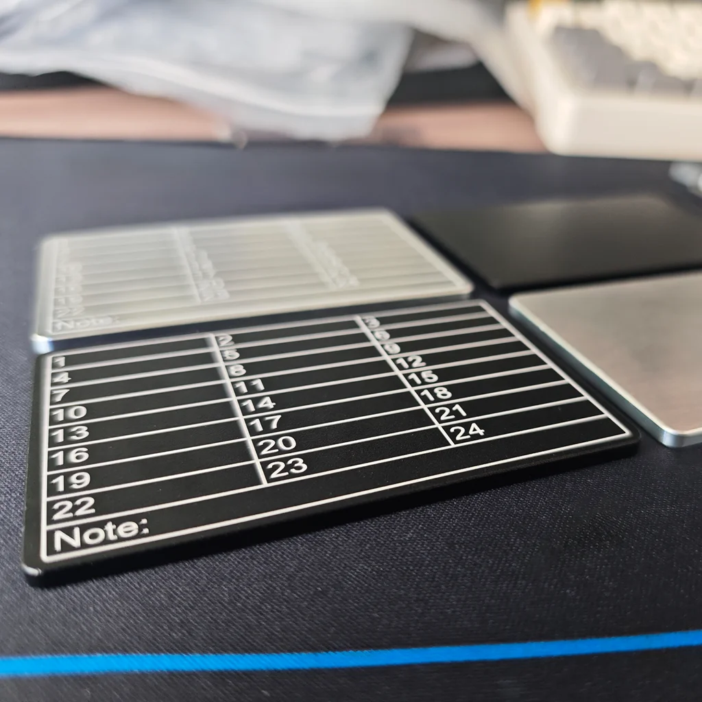 비트코인 ​​비밀번호, 암호화폐 비밀번호 금고에 적합한 철제 펜이 포함된 여러 색상의 알루미늄 금속 비밀번호 책 / 금고