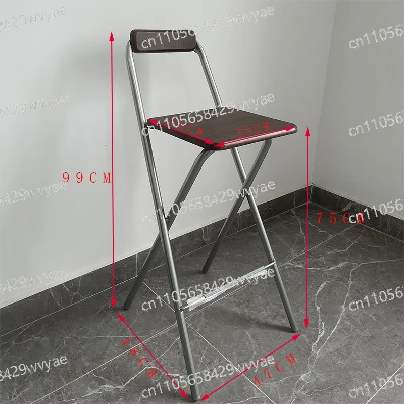 Used for Stable Load-bearing Furniture At The Checkout Counter, WT152 Foldable High Chair, Modern Bar Stool with Backrest